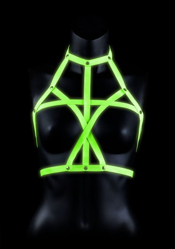 Shots - Ouch! BH Harnas - S/M neon green/black S/M