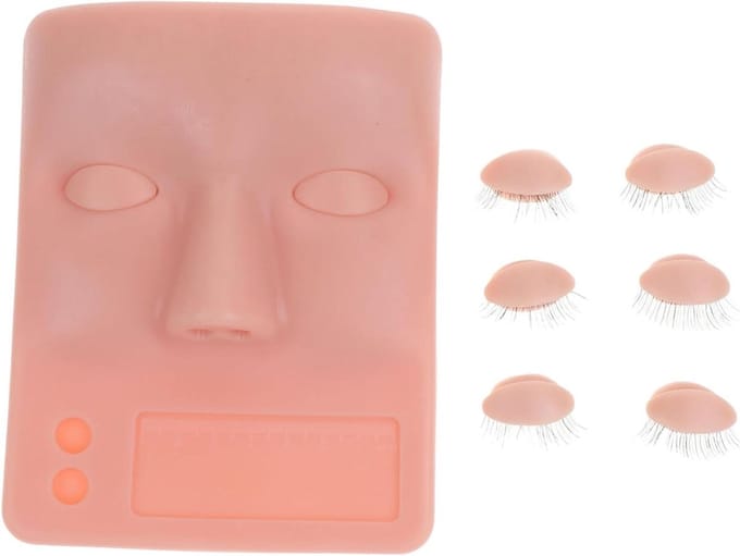 Oefenpop Hoofd - Make-up Model - Wimper Training - Realistisch Siliconen - 15.5 cm - Lichtgeel