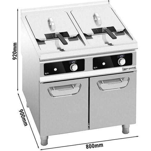 GGM Gastro Elektro Doppelfritteuse - 22+22 Liter - 44 kW - Bflex Digital