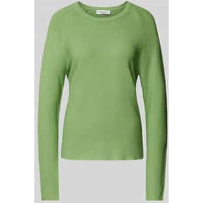 Gebreide pullover met geribde ronde hals
