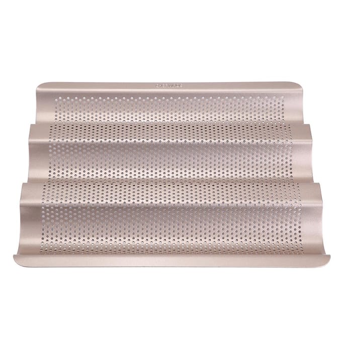 10 inch Frans Brood Pan Baguette Bakplaat Geperforeerd 3-sleuven Anti-aanbak Bak white