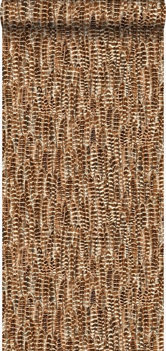 Origin Wallcoverings behang veren roest bruin - 53 cm x 10.05 m - 347395