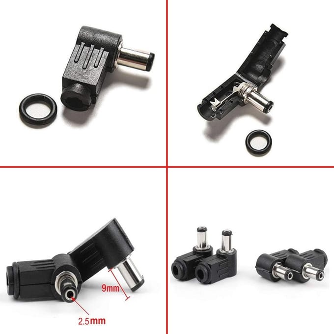 DC Power Jack Connector Set 5,5 x 2,5 mm - 10 Sets voor Elektronische Projecten