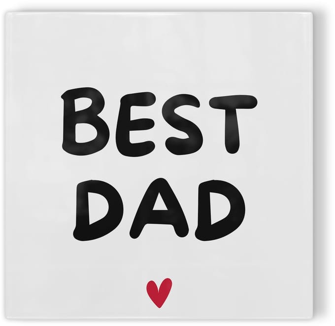 Tegeltje Best dad – wit zwart rood – tegeltje met tekst