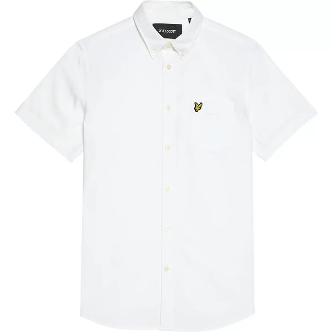 Lyle & Scott Oxford-Shirt Met Korte Mouwen, Wit