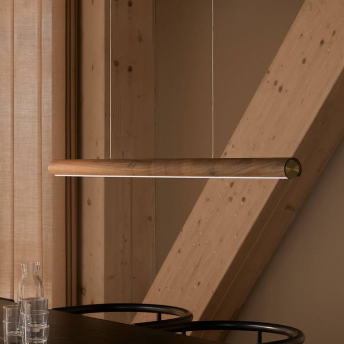 DFTP by Nordlux LED hanglamp Akeno, hout, metaal, dimbaar, 3.000 K