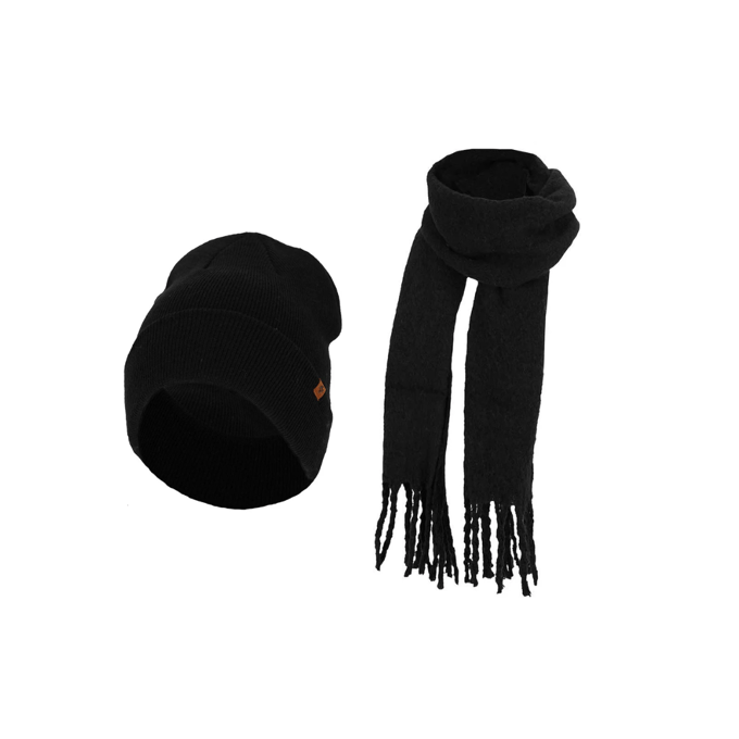 Sarlini - Fashion Winterset - Sjaal & Muts - Zwart - One Size