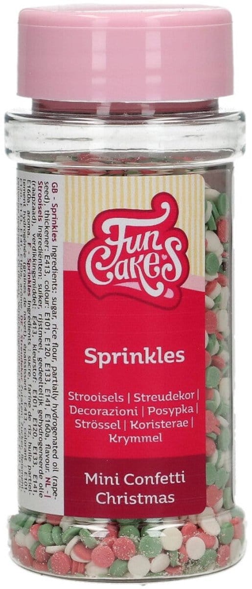 FunCakes Suikerdecoraties - Mini Confetti Kerst - 60g - Eetbare Taartdecoratie