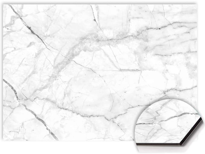KitchenArt - Carrara Light Spatscherm - 60x30 cm - Spatscherm Achterwand Keuken - Spatwand Keuken