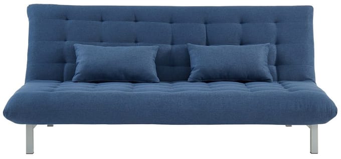 Vente-unique Driezits bedbank van stof HORNET - Blauw