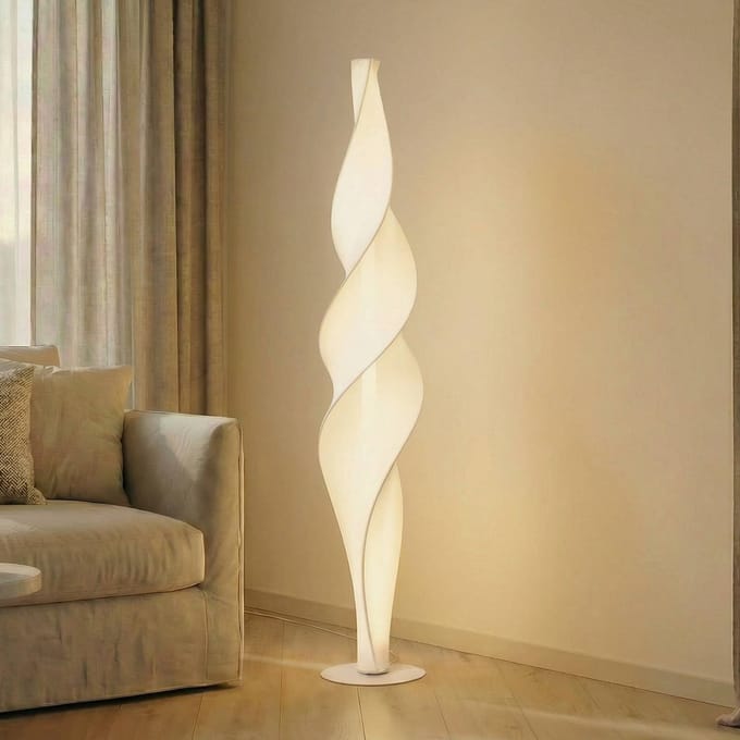 Lucande LED vloerlamp Novelle, wit, CCT, hoogte 137 cm