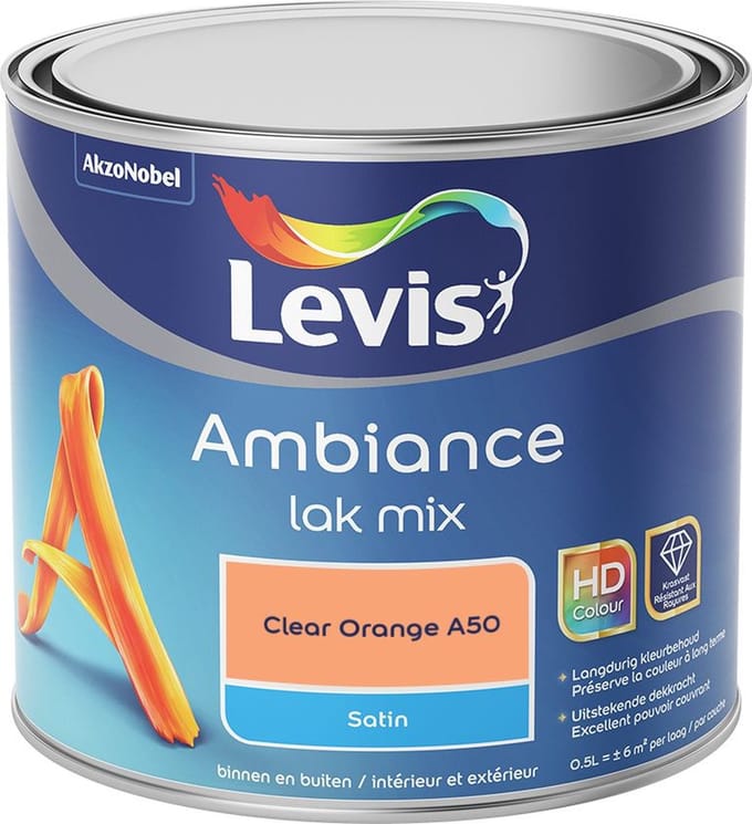 Levis - Ambiance Lak Satin Mix - Clear Orange A50 - Mengverf - 0,5 L