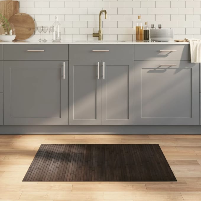 vidaXL - Vloerkleed - rechthoekig - 70x100 - cm - bamboe - donkerbruin
