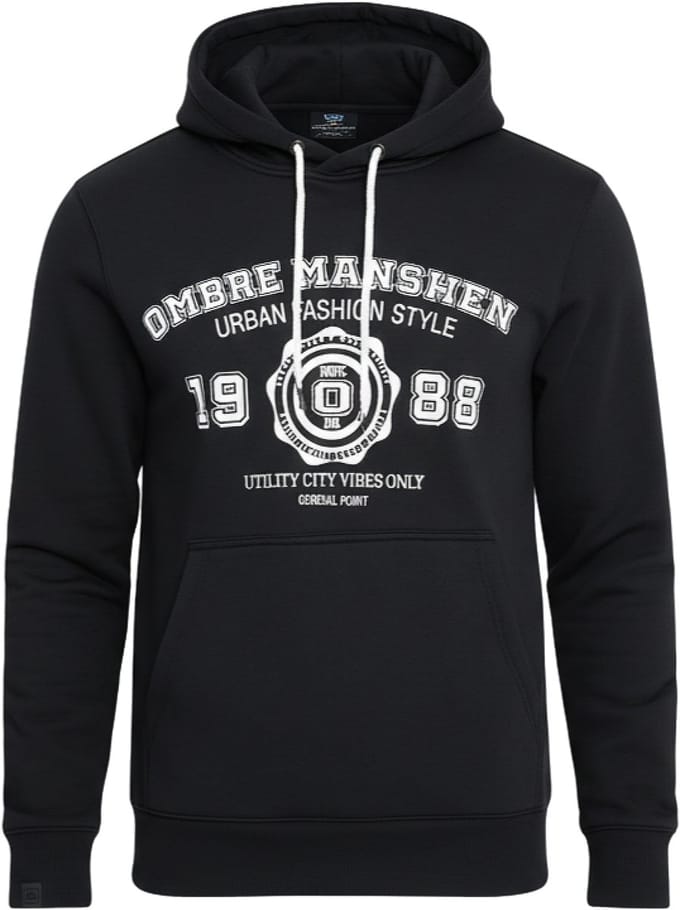 OMBRE Sweater - Regular Fit - Katoen - Lange Mouw Zwart M