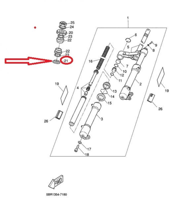 Cuvette inf roulement direction pour scooter MBK 50 Next Génération 4SBF3414
