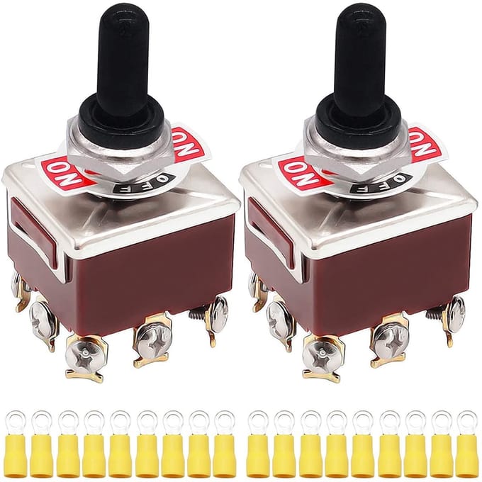 Dailygoody - Rocker Switch Heavy Duty 3Pdt 9 Terminal On/Off/On - 2