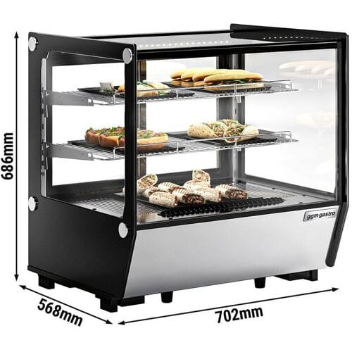 GGM Gastro Koelvitrine - tafelmodel - 120 liter - 702mm - schuifdeuren - met 2 schappen