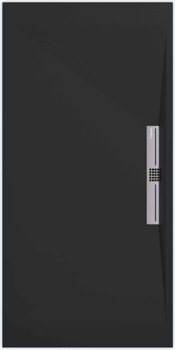 Sanifun douchebak Stone Side Black Smooth 900 x 700 S