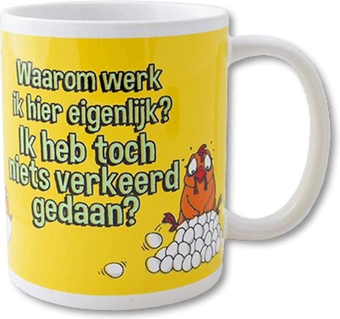 Paperdreams - Funny  Mug - Waarom werk ik hier eigenlijk