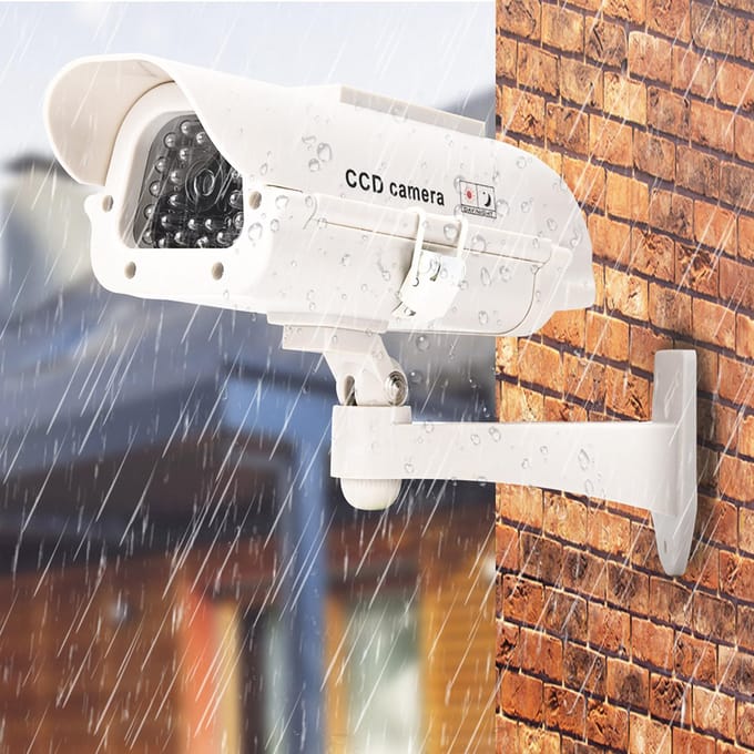 Zonne-energie Dummy Nep Camera Huisbewaking Simulatie Waterdichte Monitor Met LED-licht