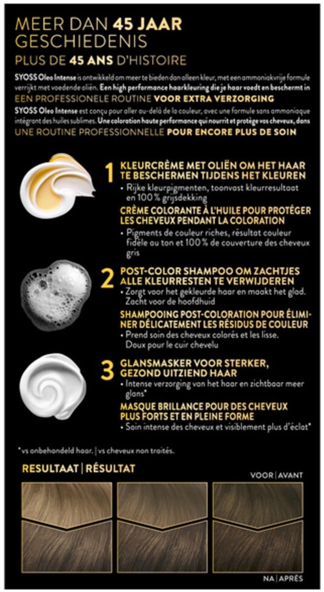 Syoss Oleo Intense - Haarverf - 5-54 - Licht Asbruin - 115ml x 3