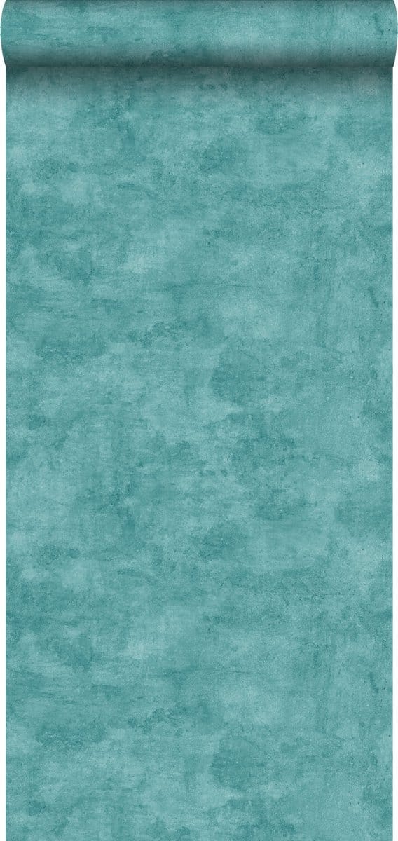 ESTAhome behang betonlook turquoise - 53 cm x 10.05 m - 138908