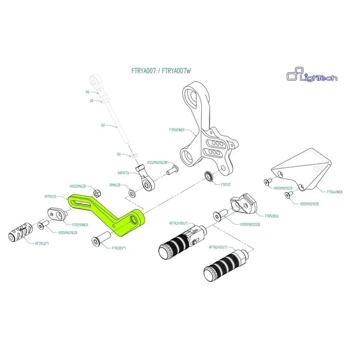 Commande de vitesses achteruit Lightech FTRYA007 / FTRYA007W