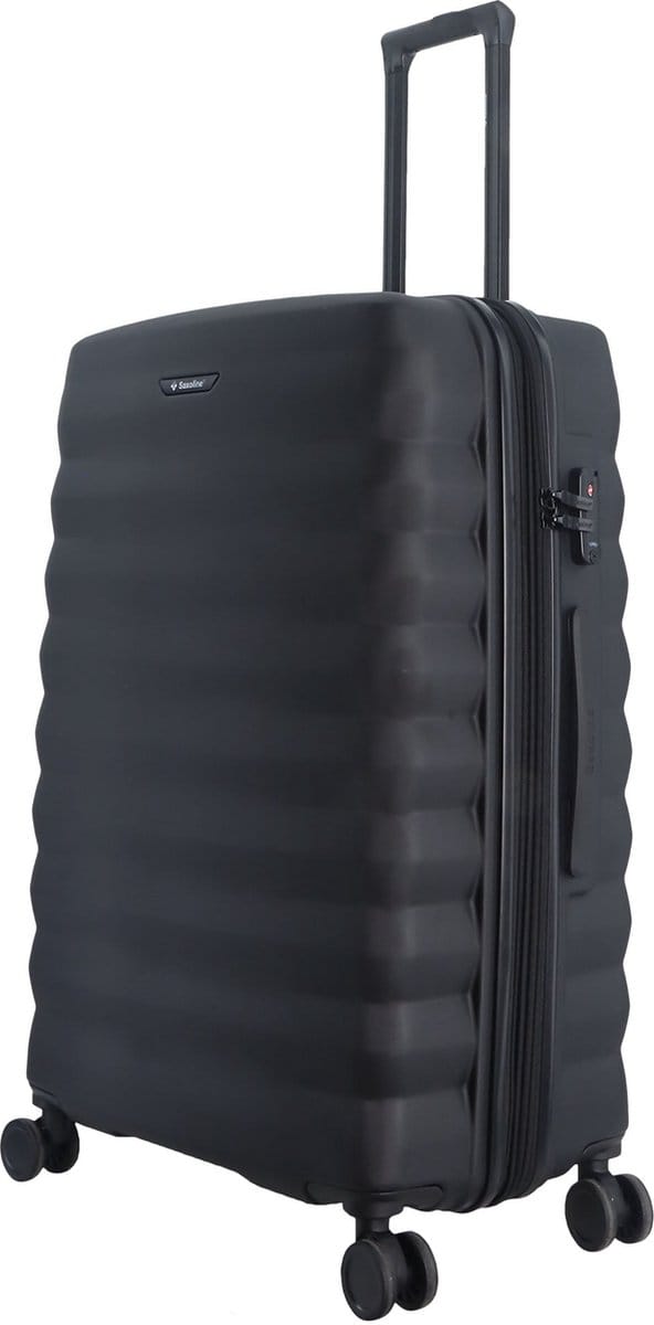 Saxoline - Flow | Harde koffer / Reiskoffer - 61L - Medium - Zwart - Zwart / Medium