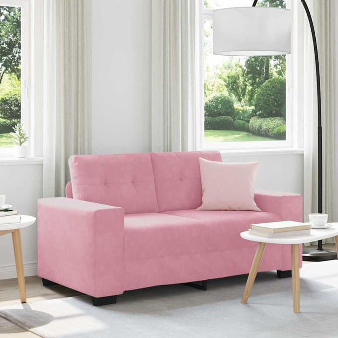 vidaXL - Loveseat - Roze - 160 - cm - Fluweel