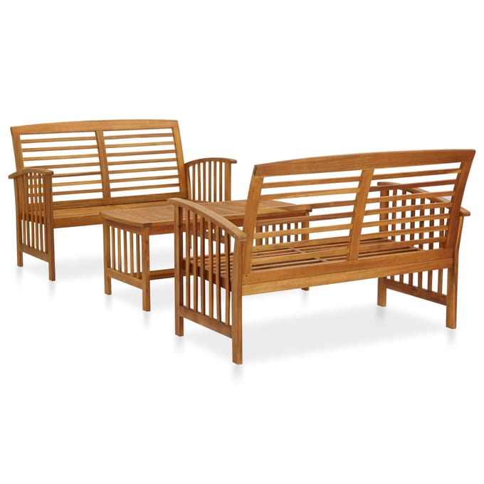 vidaXL - 3-delige - Loungeset - massief - acaciahout