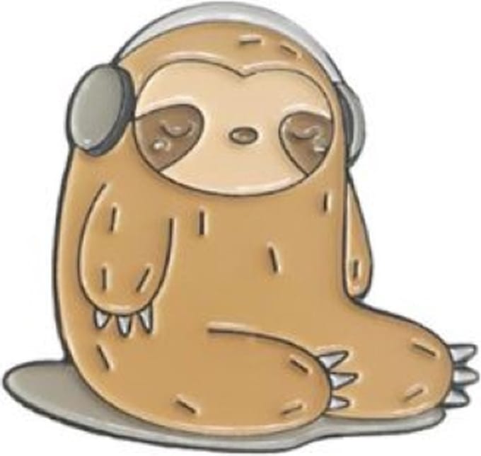 Pin Broche - enamel pin - kledingspeld - Sloth music