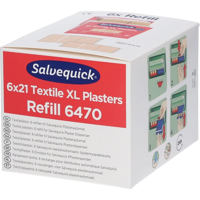 Salvequick 6470 XL pleisters 6 navullingen - voordeelpack