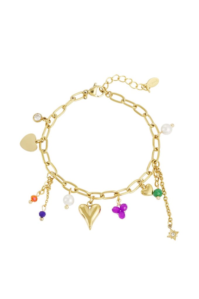 Armband charm cascade - bedelarmband - stainless steel - waterproof - dames sieraden