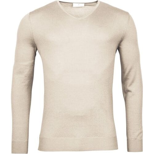 Thomas Maine Trui V-Neck Single Knit Merino Wool Kitt / male
