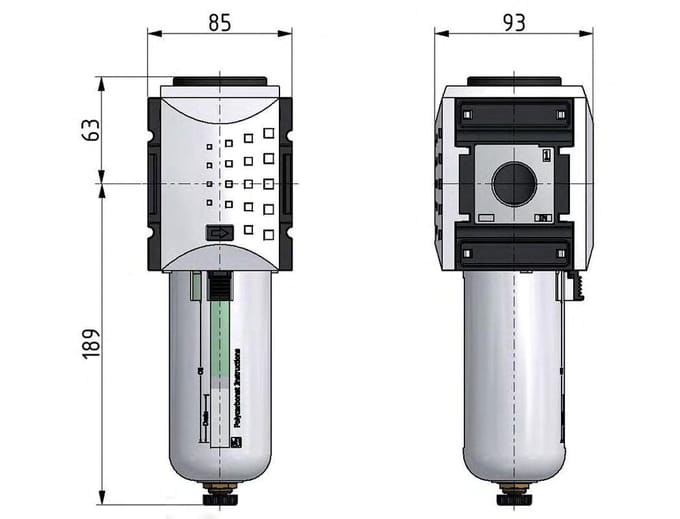 Voorfilter 0.3micron G1'' 1500l/min Auto Polycarbonaat Futura 4