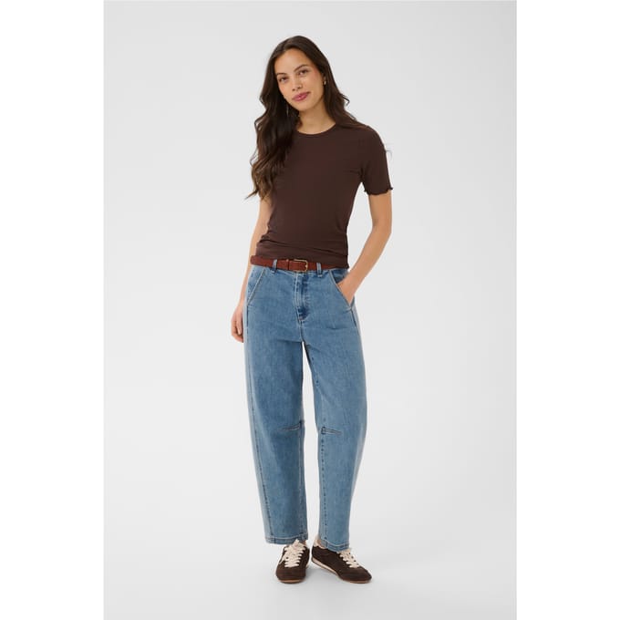 Saint Tropez OlaliaSZ SS T-Shirt Dames T-shirt - Chocolate Brown
