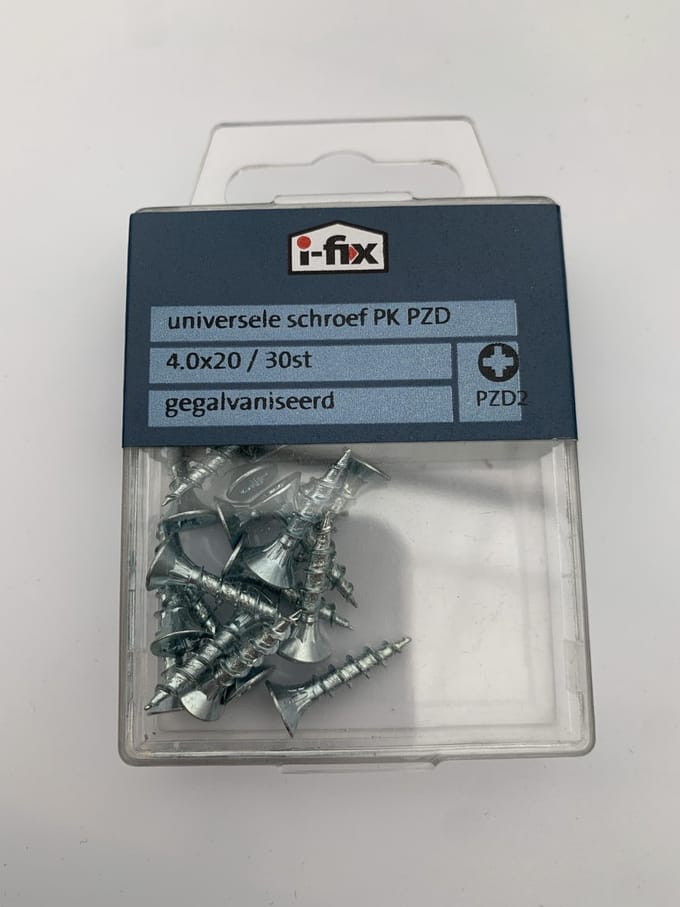 Universele schroef PK PZD 4x20mm 30 stuks gegalvaniseerd