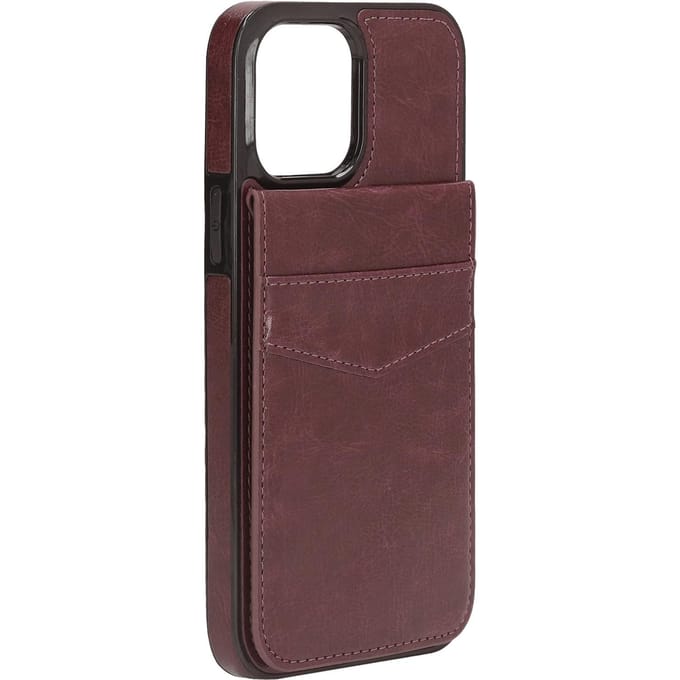 Étui Portefeuille Multifonctionnel pour Téléphone avec Fermoir Magnétique Support pour IPhone 13 Pro Marron marron