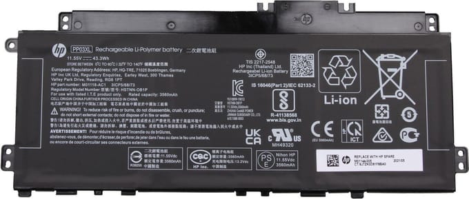 HP M01118-AC1 Batterij - 43,3Wh