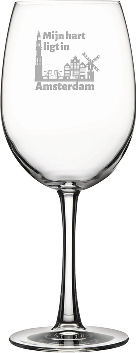 Gegraveerde Rode wijnglas 58cl Amsterdam