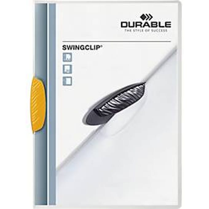 DURABLE klemmap Swingclip, A4, PP, met clip, geel