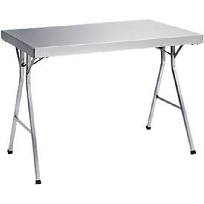 Werktafel van rvs met inklapbaar onderstel, 1200 x 700 x 850 mm
