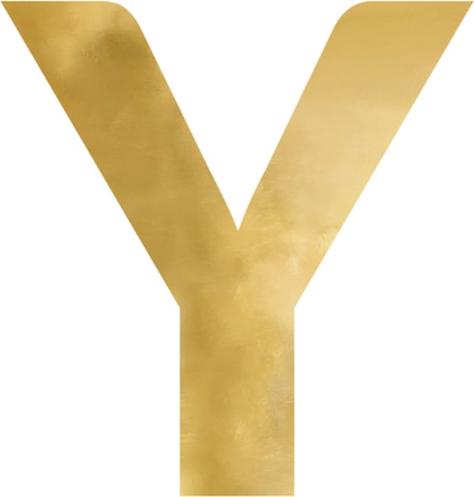 Partydeco - Spiegel Letter Y Goud - 58 x 60 cm