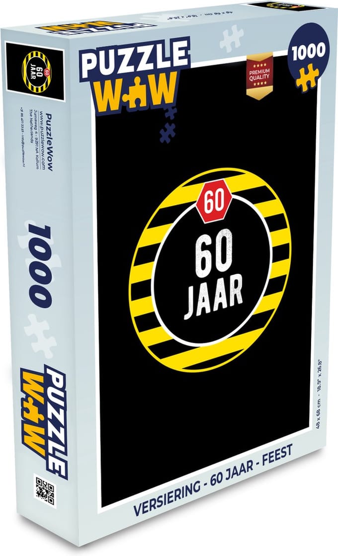 Puzzel Versiering - 60 Jaar - Feest - Legpuzzel - Puzzel 1000 stukjes volwassenen