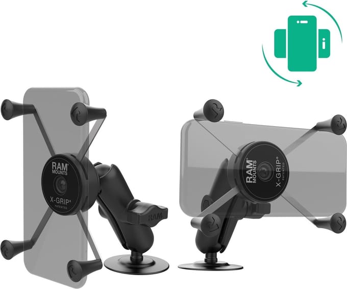 Roterende X-Grip® grote telefoonhouder met flexibele zelfklevende basis RAP-B-378-UN10RU