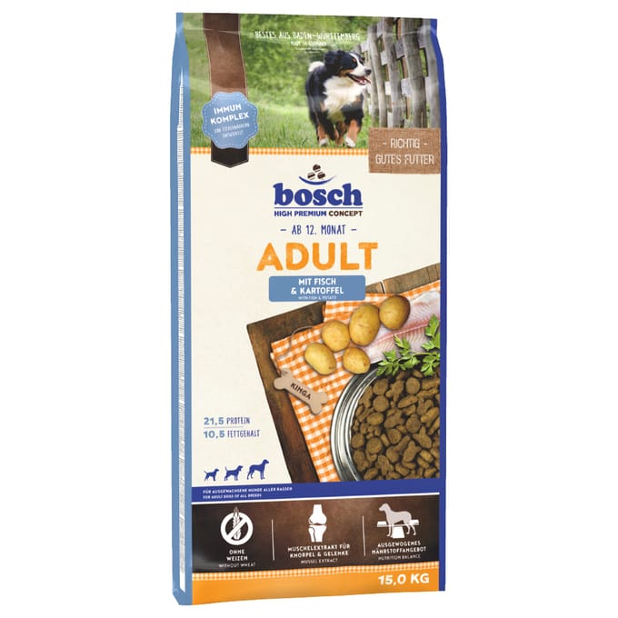 15kg bosch Adult Vis & Aardappel Hondenvoer