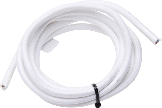 KOPP textielsnoer - linnen mantel - 2 x 0.75 mm² - belastbaar tot 1300 watt - wit - per meter