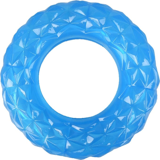 Flamingo Hondenspeelgoed Crystal Ring Feeder - Blauw - 13 cm