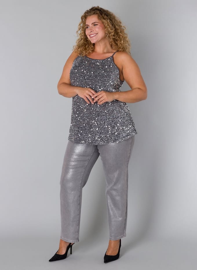 YEST CURVE Tamara Bottoms - Grey/Silver - maat 3(52)
