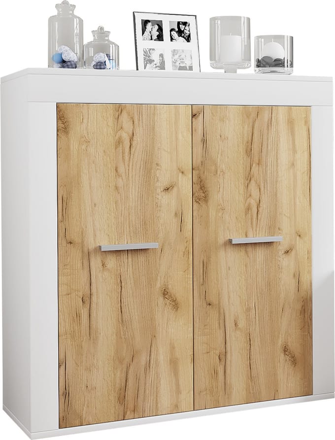Houten ladekast dressoir dressoirkast Usilo 2 draaideuren
